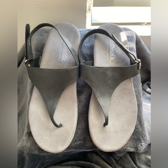 Softwalk Bolinas Leather Thong Sandals Size 11W - Picture 2 of 10